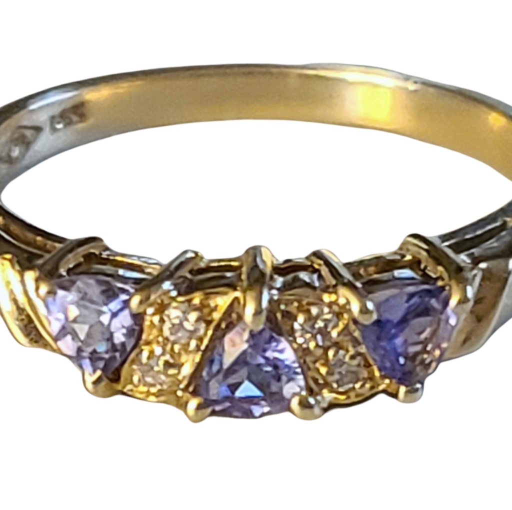 14k Yellow Gold Tanzanite And Diamond Ring